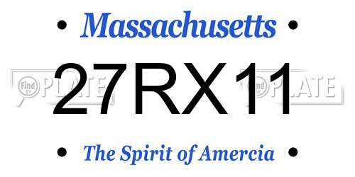 27RX11 Massachusetts License Plate