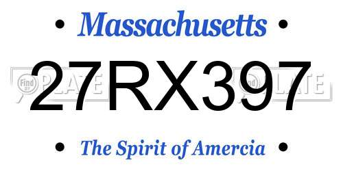 27RX397 Massachusetts License Plate