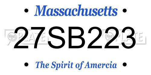 27SB223 Massachusetts License Plate