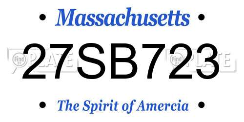 27SB723 Massachusetts License Plate