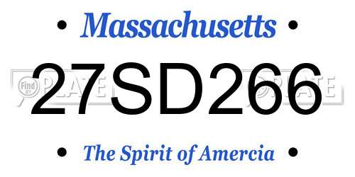 27SD266 Massachusetts License Plate