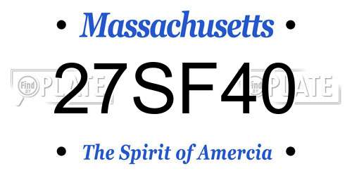 27SF40 Massachusetts License Plate