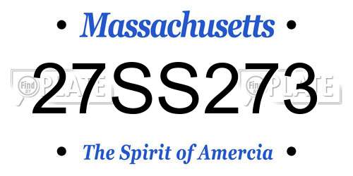 27SS273 Massachusetts License Plate