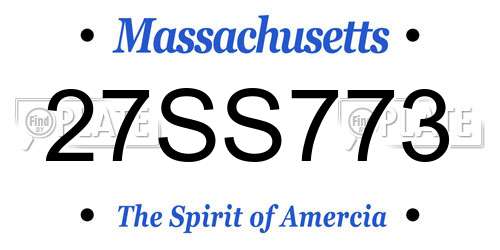 27SS773 Massachusetts License Plate