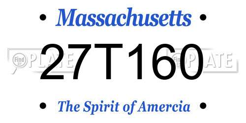 27T160 Massachusetts License Plate