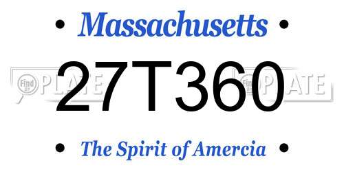 27T360 Massachusetts License Plate