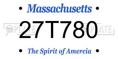 27T780 Massachusetts License Plate