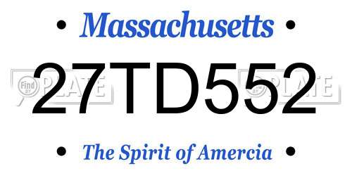 27TD552 Massachusetts License Plate
