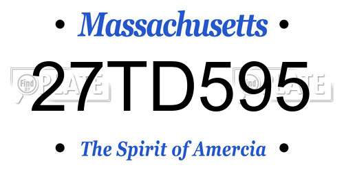 27TD595 Massachusetts License Plate