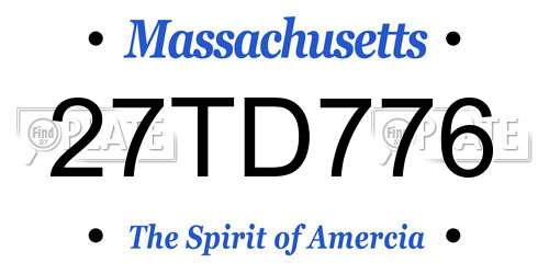 27TD776 Massachusetts License Plate