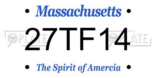27TF14 Massachusetts License Plate