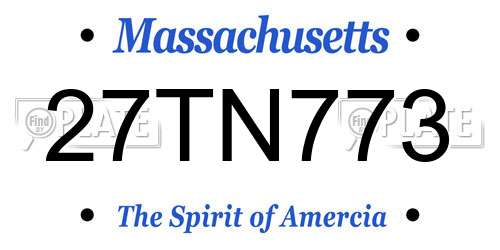 27TN773 Massachusetts License Plate