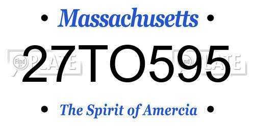 27TO595 Massachusetts License Plate