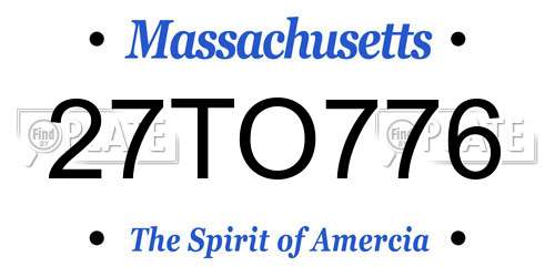 27TO776 Massachusetts License Plate