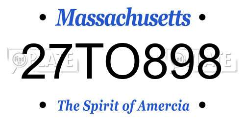 27TO898 Massachusetts License Plate