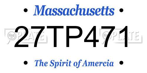 27TP471 Massachusetts License Plate
