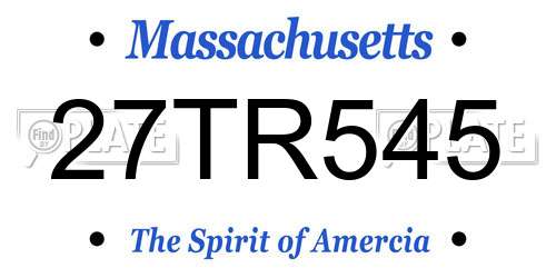 27TR545 Massachusetts License Plate