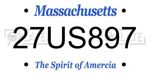 27US897 Massachusetts License Plate