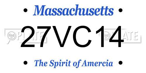 27VC14 Massachusetts License Plate
