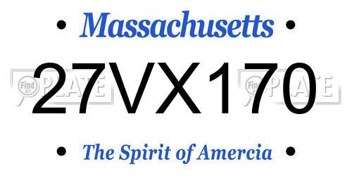 27VX170 Massachusetts License Plate
