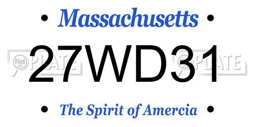 27WD31 Massachusetts License Plate