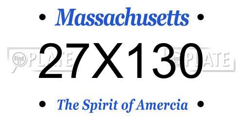 27X130 Massachusetts License Plate