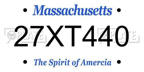 27XT440 Massachusetts License Plate