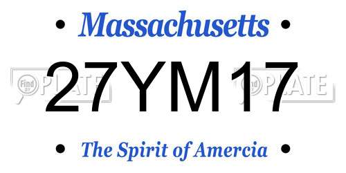 27YM17 Massachusetts License Plate