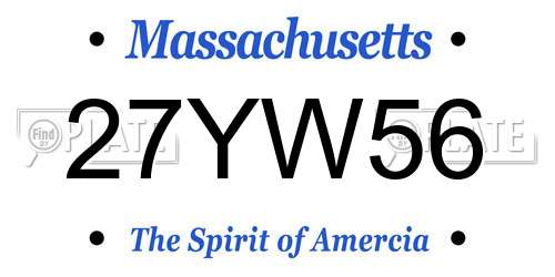 27YW56 Massachusetts License Plate