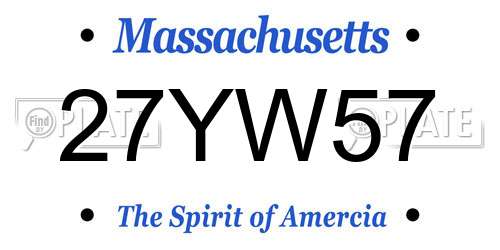 27YW57 Massachusetts License Plate