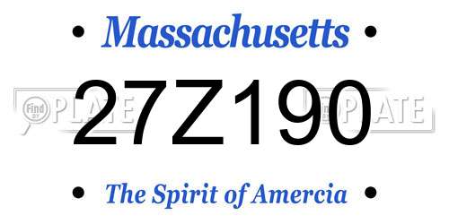 27Z190 Massachusetts License Plate