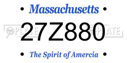27Z880 Massachusetts License Plate