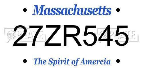 27ZR545 Massachusetts License Plate