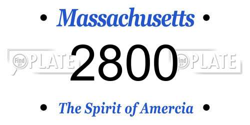 2800 Massachusetts License Plate