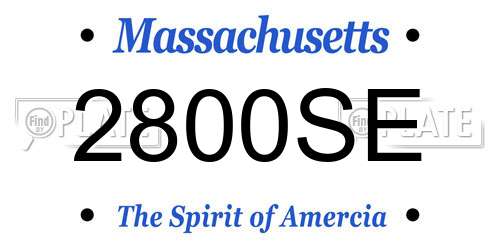 2800SE Massachusetts License Plate