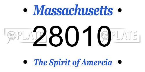 28010 Massachusetts License Plate