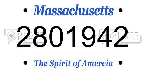 2801942 Massachusetts License Plate