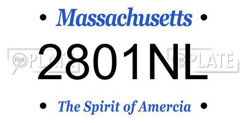 2801NL Massachusetts License Plate