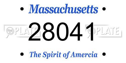 28041 Massachusetts License Plate
