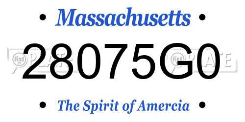 28075G0 Massachusetts License Plate