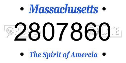 2807860 Massachusetts License Plate