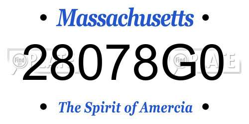 28078G0 Massachusetts License Plate