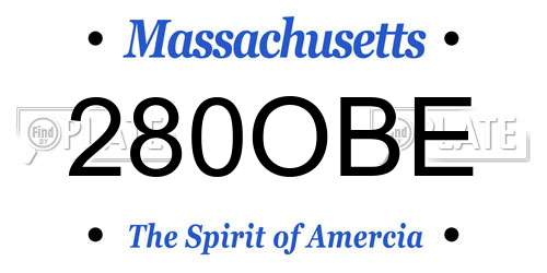 280OBE Massachusetts License Plate