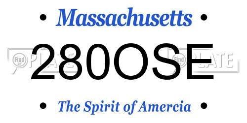 280OSE Massachusetts License Plate