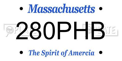 280PHB Massachusetts License Plate