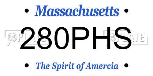 280PHS Massachusetts License Plate