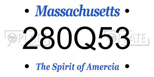 280Q53 Massachusetts License Plate