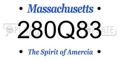 280Q83 Massachusetts License Plate