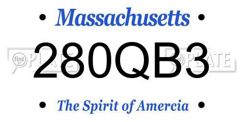280QB3 Massachusetts License Plate