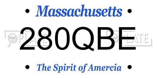 280QBE Massachusetts License Plate